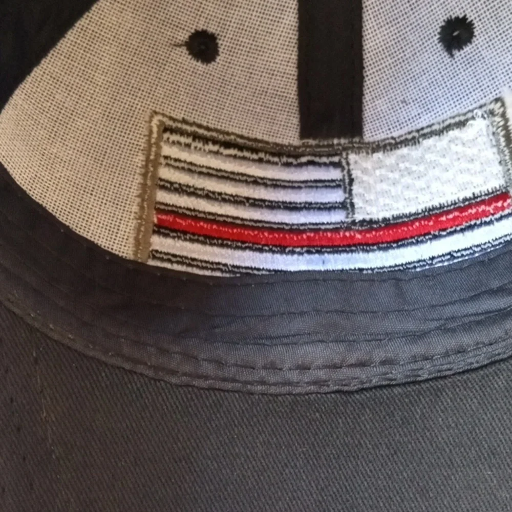 Bundle 6 FireMan USA Red Line Flag Black Baseball Cap Fire Man New